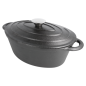 COCOTTE OVALE AVEC COUVERCLE 3500 ML 29(36)x21x10,9 CM NOIR FER (3 UNITÉ)