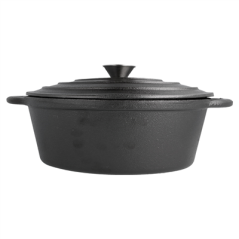 COCOTTE OVALE AVEC COUVERCLE 3500 ML 29(36)x21x10,9 CM NOIR FER (3 UNITÉ)