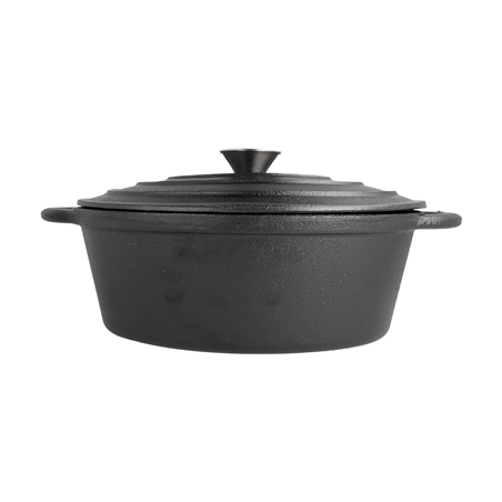 COCOTTE OVALE AVEC COUVERCLE 3500 ML 29(36)x21x10,9 CM NOIR FER (3 UNITÉ)