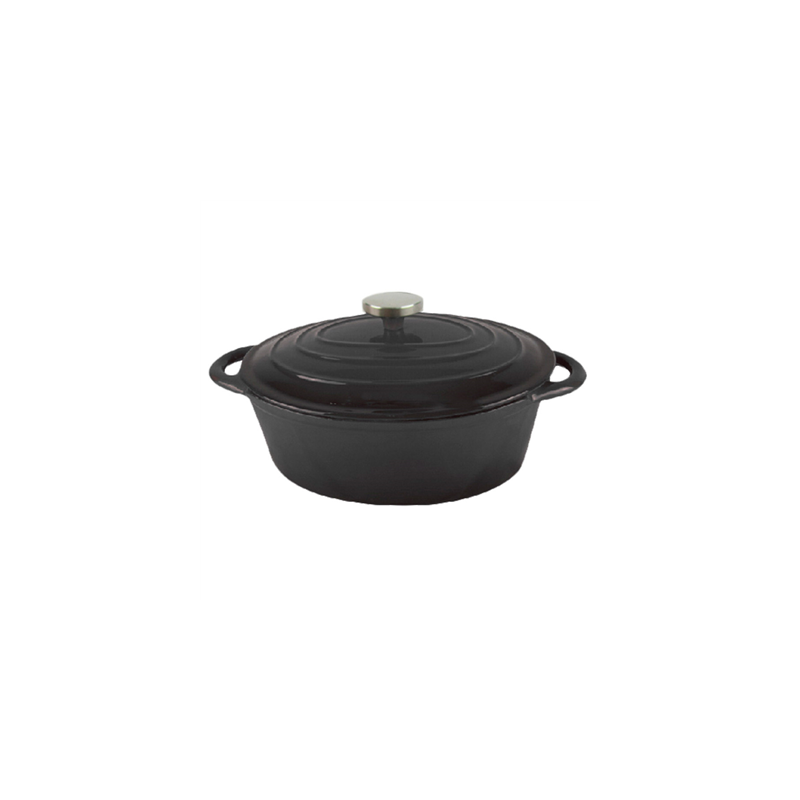 COCOTTE OVALE AVEC COUVERCLE 4500 ML 30,5(37,5)x23x11,5 CM NOIR FER (2 UNITÉ)