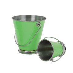 MINI SEAUX  Ø 12x12 CM VERT INOX (12 UNITÉ)