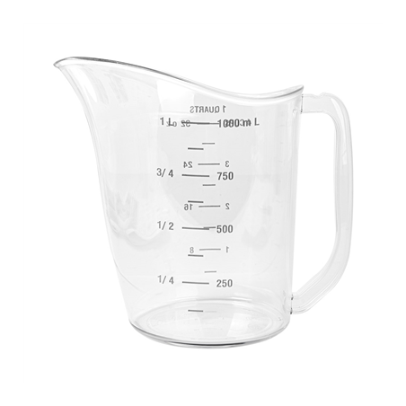 PICHET AVEC MESURES 1 L Ø 11,5x16,5 CM TRANSPARENT POLYCARBONATE (1 UNITÉ)