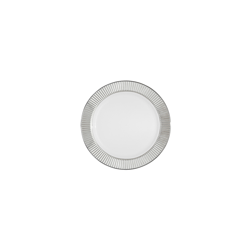 6 ASSIETTES LISERÉ ARGENTÉ  Ø 19 CM BLANC PS (24 UNITÉ)