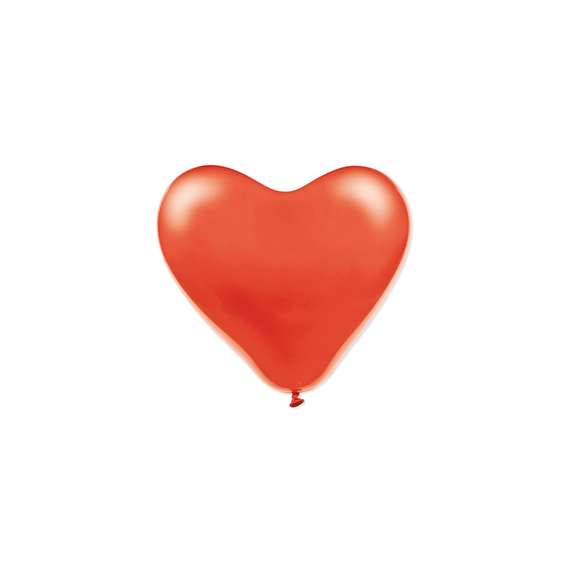 100 U. BALLONS "COEUR"  Ø 31 CM ROUGE LATEX (1 UNITÉ)
