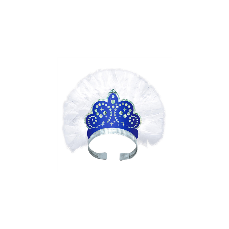 TIARAS HOLOGRAPHIQUES CONIQUES   BLEU CARTON (12 UNITÉ)