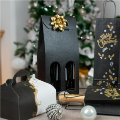 30 U. CARTONS 2 BOUTEILLES  18x9x34 CM NOIR CARTON (1 UNITÉ)