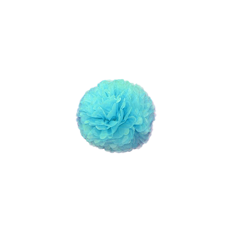 POM POM FLOWER  Ø 35 CM BLEU PAPIER (10 UNITÉ)