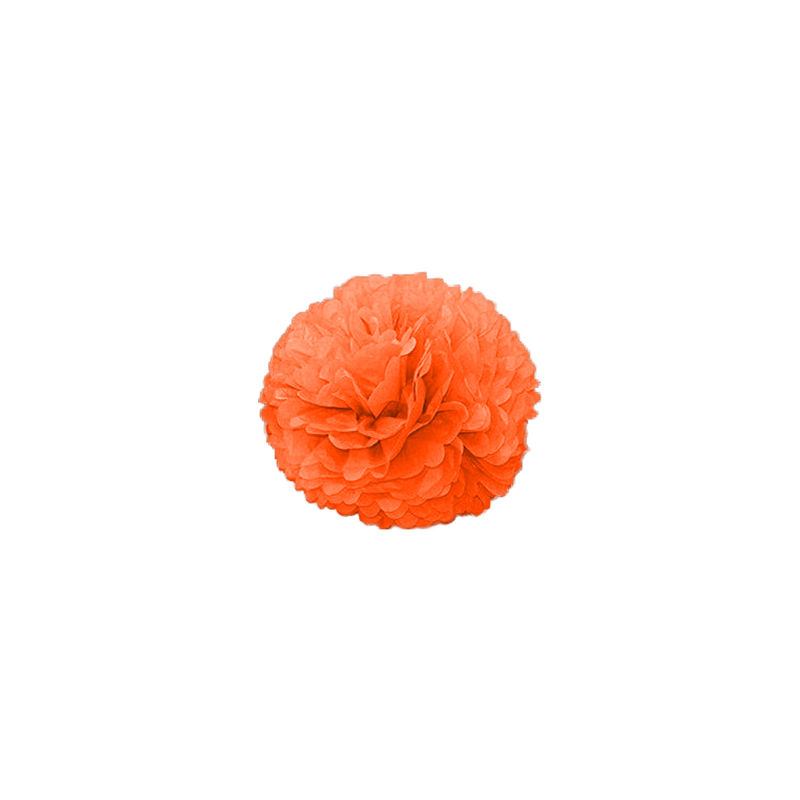 POM POM FLOWER  Ø 35 CM ORANGE (10 UNITÉ)