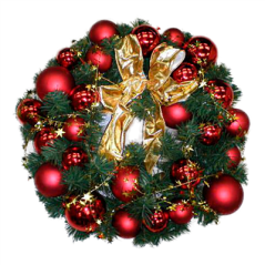 COURONNE AVEC 40 BOULES+80 LEDS+2 NOEUDS