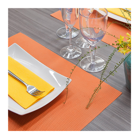 SETS DE TABLE 'SPUNBOND PLUS+' 80 G/M2 30x40 CM ORANGE PP (500 UNITÉ)