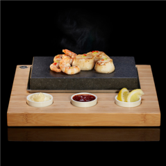 CHICAGO LAVA STONE 20x12 CM / BASE 27x25 CM + 3 RÉCIPIENTS (4 UNITÉ)