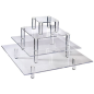 PRÉSENTOIR 4 ÉTAGES BUFFET  50/40/30/20 CM TRANSPARENT ACRYLIQUE (1 UNITÉ)