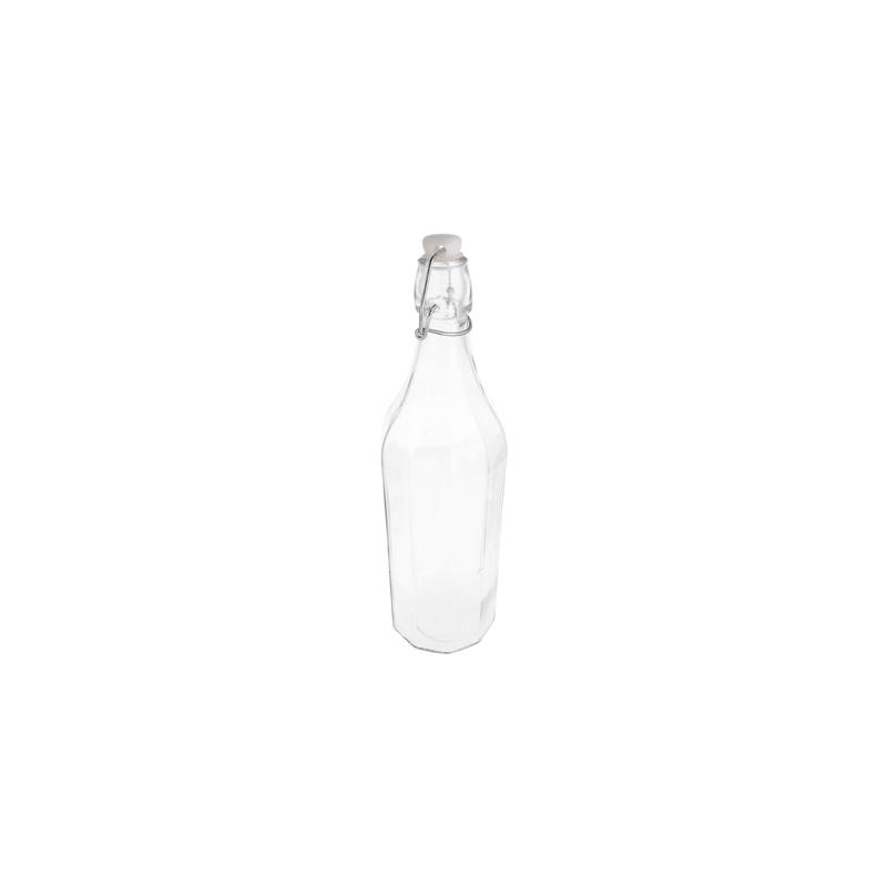 BOUTEILLE + FERMETURE CLIP 'WAKI GLASS' 1 L Ø 8,5x32,5 CM TRANSPARENT VERRE (12 UNITÉ)