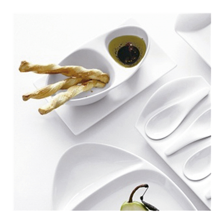 BASES POUR RÉCIPIENT 204.44  22,5x13x1,2 CM BLANC PORCELAINE (6 UNITÉ)