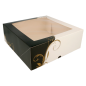 BOÎTES PÂTISSERIES AVEC FENÊTRE 'THEPACK CLASSIC' 250 G/M2 28x28x10 CM BLANC CARTON ONDULÉ NANO-MICRO (100 UNITÉ)