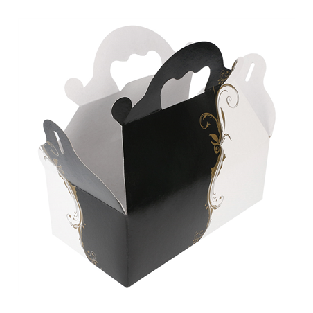 50 U. BOÎTES AVEC ANSES PÂTISSERIE 'THEPACK CLASSIC' 250 G/M2 10x18x7 CM BLANC CARTON ONDULÉ NANO-MICRO (1 UNITÉ)