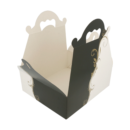 50 U. BOÎTES AVEC ANSES PÂTISSERIE 'THEPACK CLASSIC' 250 G/M2 20x18x7 CM BLANC CARTON ONDULÉ NANO-MICRO (1 UNITÉ)