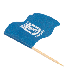 PETITS DRAPEAUX MADRID  4x3/6,5 CM ASSORTI BOIS (144 UNITÉ)