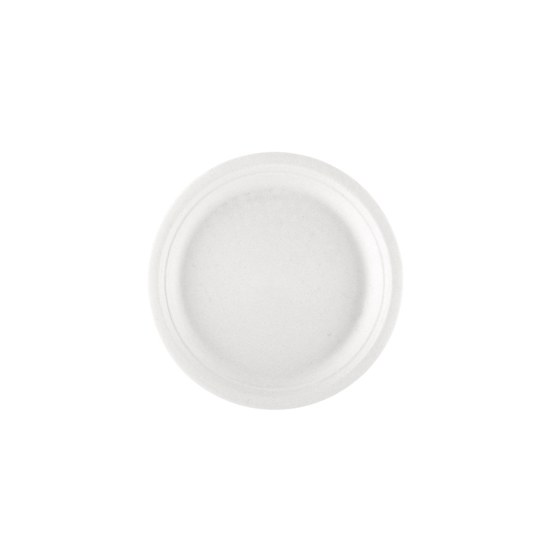 ASSIETTES 'BIONIC'  Ø 26x2,1 CM BLANC BAGASSE (500 UNITÉ)