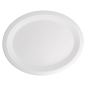 ASSIETTES OVALES 'BIONIC'  32x25,5x2,1 CM BLANC BAGASSE (500 UNITÉ)
