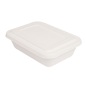 PLATEAUX + COUVERCLE 'BIONIC' 800 ML 19,3x13,5x5 CM BLANC BAGASSE (400 UNITÉ)