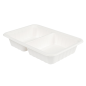 PLATEAUX 2 COMPART + COUVERCLE 'BIONIC' 800 ML 23,3x14,6x6 CM BLANC BAGASSE (400 UNITÉ)