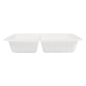 PLATEAUX 2 COMPART + COUVERCLE 'BIONIC' 800 ML 23,3x14,6x6 CM BLANC BAGASSE (400 UNITÉ)