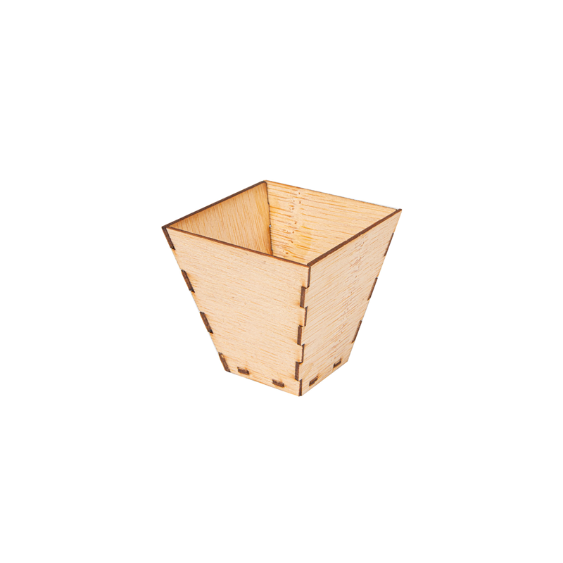 MINI RÉCIPIENTS POUR MISE EN BOUCHE  5x5x5 CM NATUREL BAMBOU (100 UNITÉ)