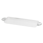 PLATEAU RECTANGULAIRE ANSES ALUMINIUM  55x16,5 CM TRANSPARENT POLYCARBONATE (1 UNITÉ)