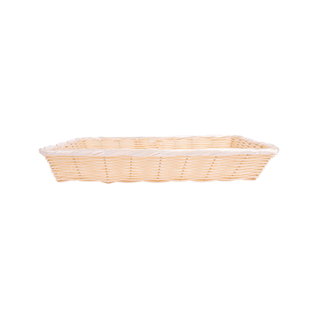 CORBEILLES SIMILAIRE OSIER RECTANGULAIRES  36x25x7,5 CM NATUREL PP (12 UNITÉ)