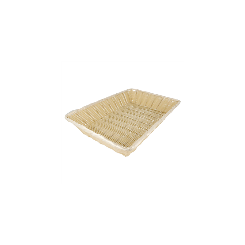CORBEILLES SIMILAIRE OSIER RECTANGULAIRES  41x28,7x8 CM NATUREL PP (12 UNITÉ)
