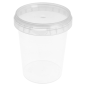 RÉCIPIENTS INVIOLABLES + COUVERCLES 520 ML Ø 9,5x11,7 CM TRANSPARENT PP (400 UNITÉ)