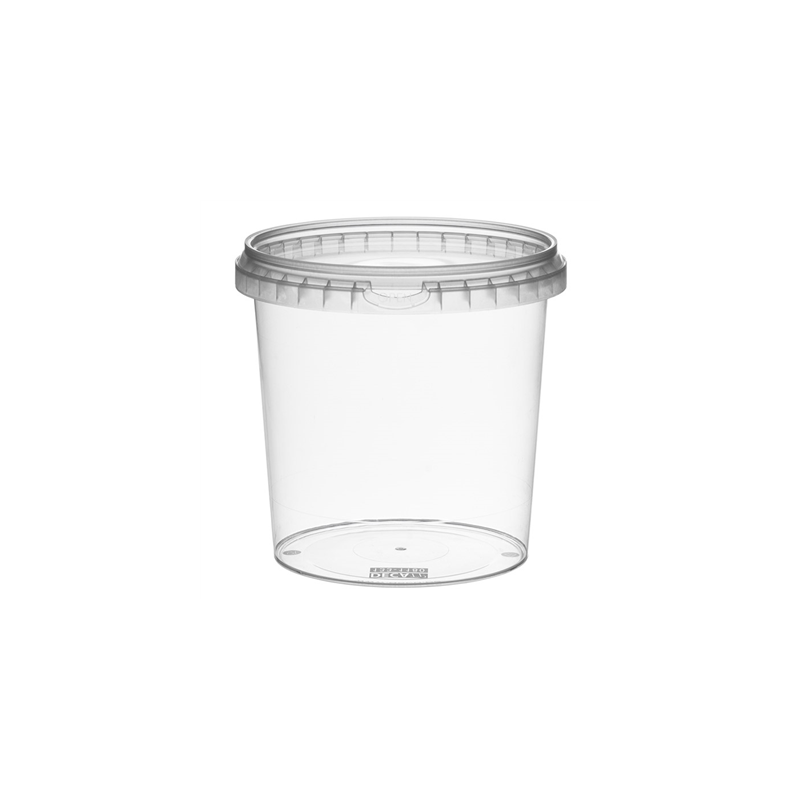 RÉCIPIENTS INVIOLABLES + COUVERCLES 1200 ML Ø 13,3x13 CM TRANSPARENT PP (100 UNITÉ)