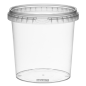 RÉCIPIENTS INVIOLABLES + COUVERCLES 1200 ML Ø 13,3x13 CM TRANSPARENT PP (100 UNITÉ)
