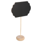 3 U. MINI ARDOISES FORME NUAGE + PIÉDESTAL  9x6x10 CM NOIR BOIS (1 UNITÉ)