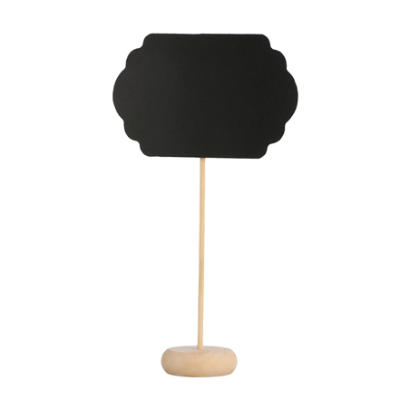 3 U. MINI ARDOISES FORME NUAGE + PIÉDESTAL  9x6x10 CM NOIR BOIS (1 UNITÉ)