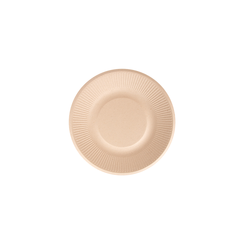 ASSIETTES 'BIONIC'  Ø 21x1,8 CM NATUREL BAGASSE (1000 UNITÉ)