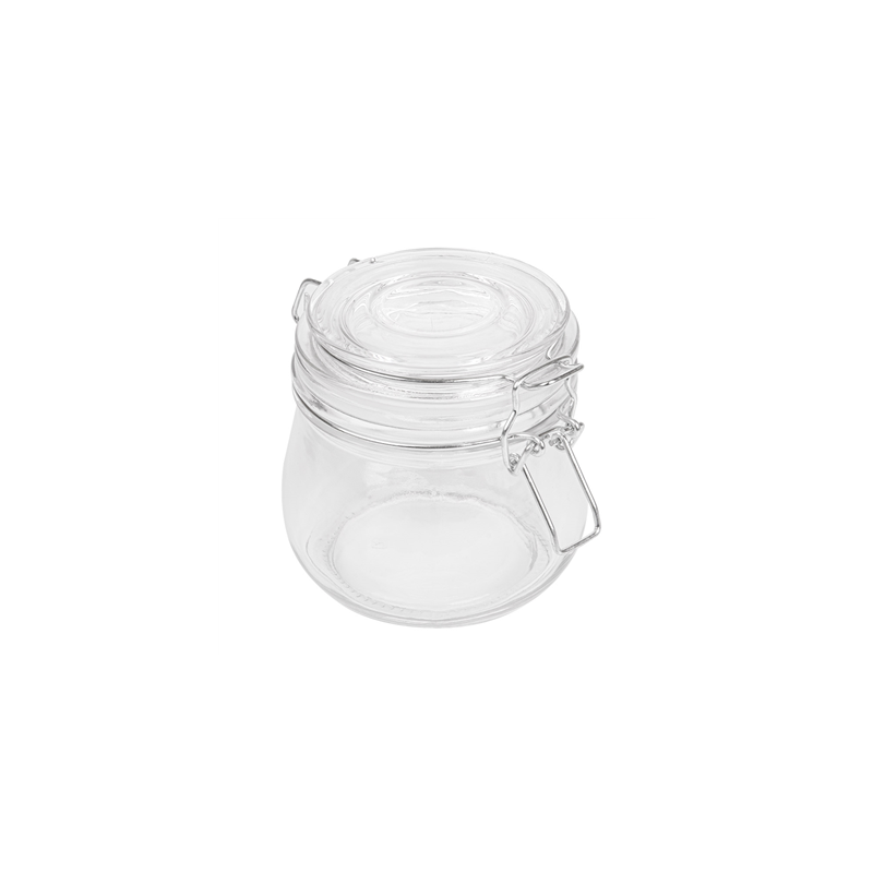 RÉCIPIENT STOCKAGE + FERMETURE CLIP 'WAKI GLASS' 500 ML Ø 9,5x10,5 CM TRANSPARENT VERRE (24 UNITÉ)