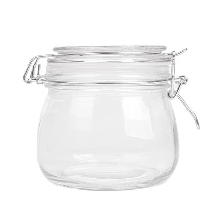 RÉCIPIENT STOCKAGE + FERMETURE CLIP 'WAKI GLASS' 500 ML Ø 9,5x10,5 CM TRANSPARENT VERRE (24 UNITÉ)