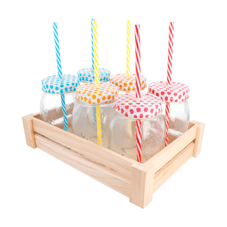 SET 6 PICHETS+PAILLE AVEC BOÎTE