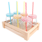 SET 6 PICHETS+PAILLE AVEC BOÎTE 530 ML Ø 8,8x13,3 CM TRANSPARENT VERRE (6 UNITÉ)