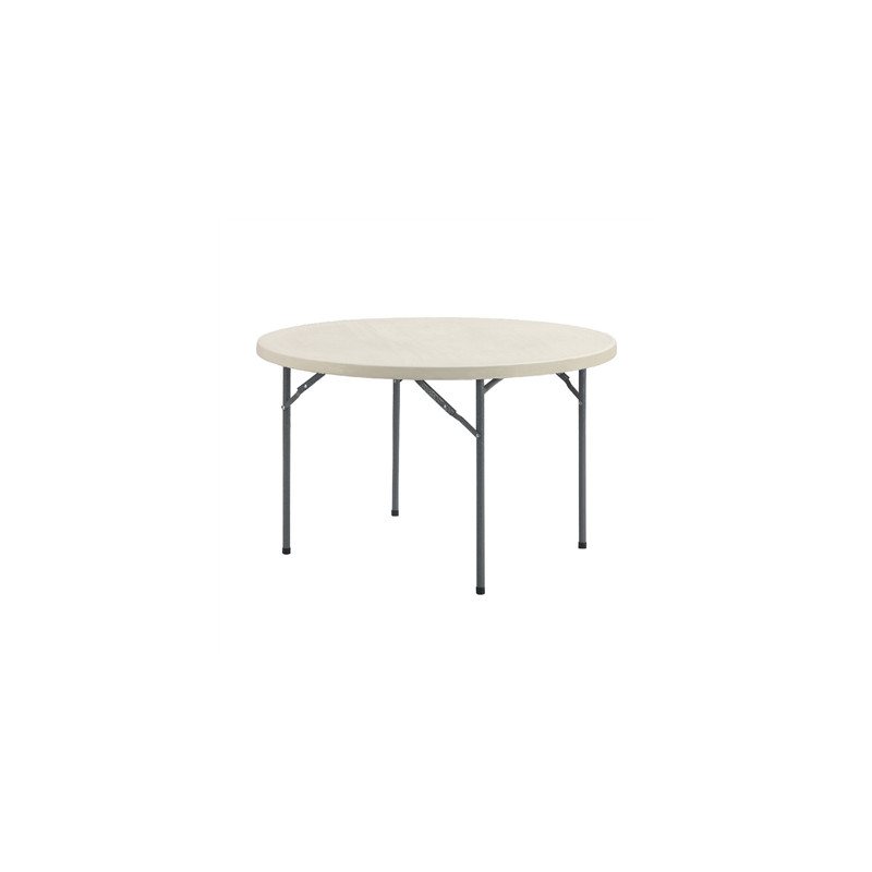 TABLE RONDE PLIABLE  Ø 120x74 CM BLANC PE (1 UNITÉ)