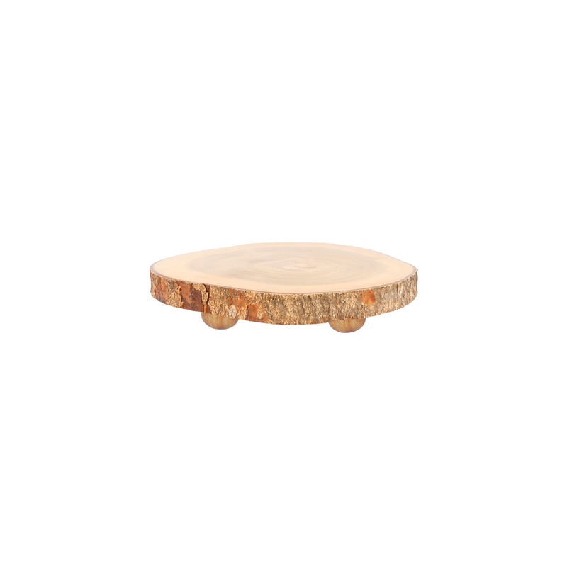 PLATEAUX PRÉSENTATION RONDES  Ø 23x3,5 CM NATUREL BOIS (6 UNITÉ)