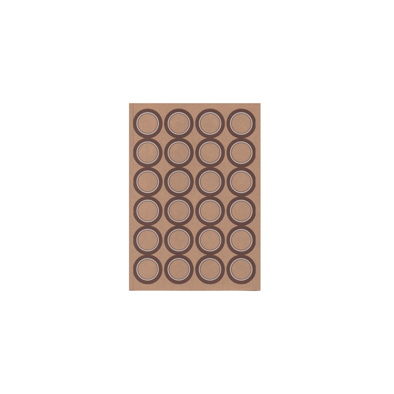 100 FEUILLES DIN A4 24 ÉTIQUETTES RONDES  Ø 4,2 CM KRAFT (1 UNITÉ)