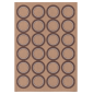100 FEUILLES DIN A4 24 ÉTIQUETTES RONDES  Ø 4,2 CM KRAFT (1 UNITÉ)