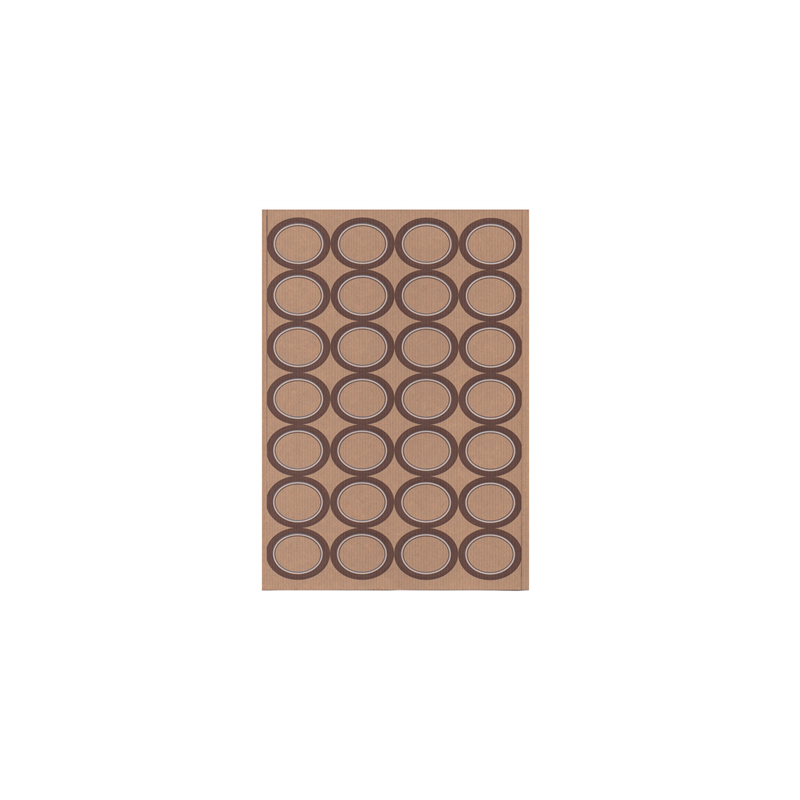 100 FEUILLES DIN A4 28 ÉTIQUETTES OVALES  4,5x3,6 CM KRAFT (1 UNITÉ)