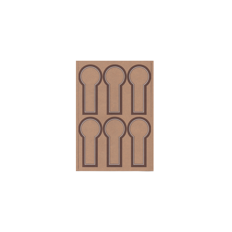 100 U. FEUILLES DIN A4 6 ÉTIQUETTES ALLONGÉES  Ø 6x12,5 CM KRAFT (1 UNITÉ)
