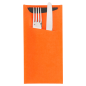 SACS COUVERTS + SERVIETTE 'JUST IN TIME' 90 + 10PE G/M2 11,2x22,5 CM ORANGE CELLULOSE (400 UNITÉ)