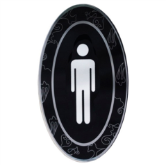 PLAQUE AUTO-ADHESIVE "MESSIEURS"