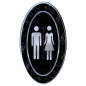 PLAQUE AUTO-ADHESIVE "UNISEX"  12,5x20,5 CM NOIR ACRYLIQUE (1 UNITÉ)